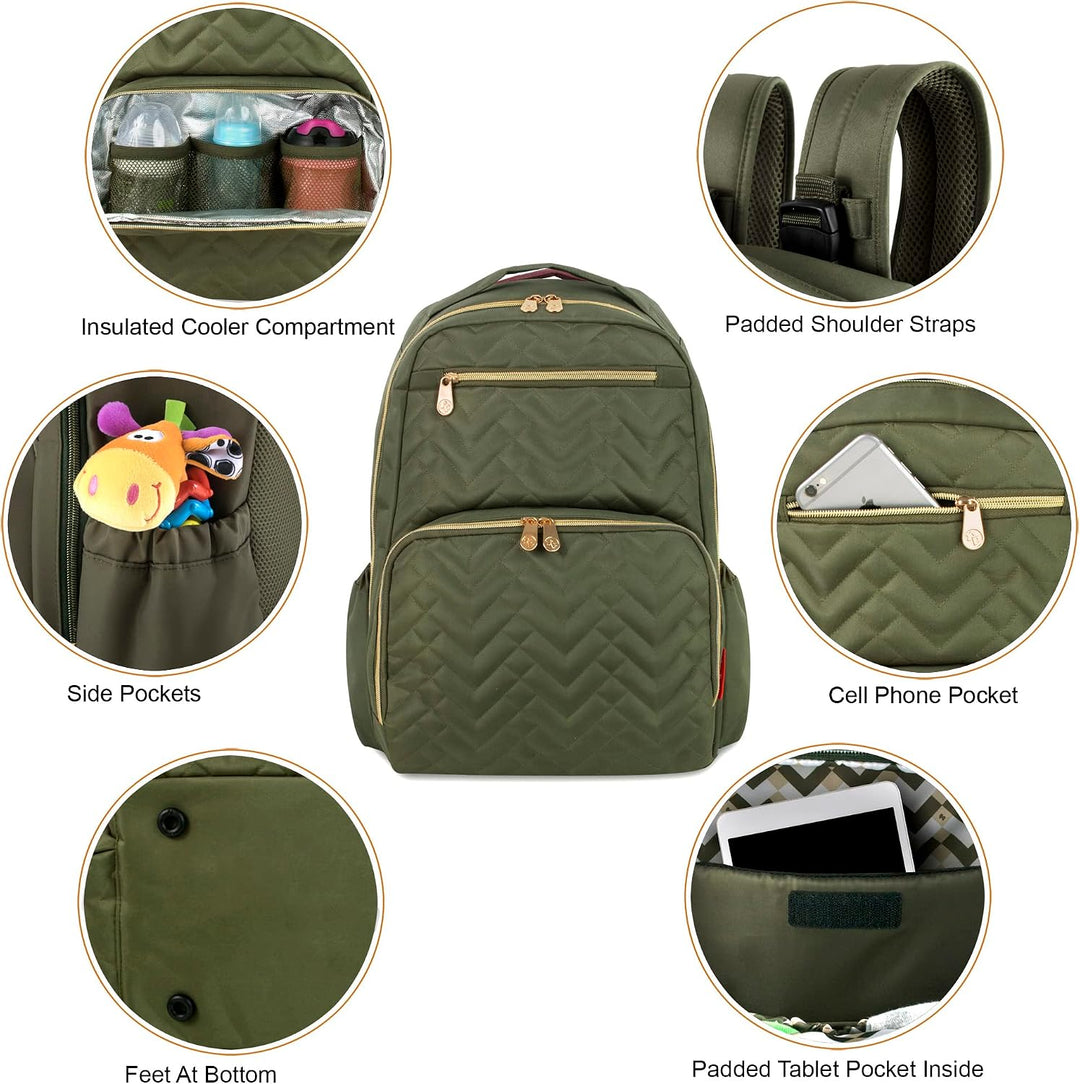 Baby Essentials Fisher-Price Signature Morgan Rucksack Wickeltasche mit Wickelunterlage, Kinderwagen