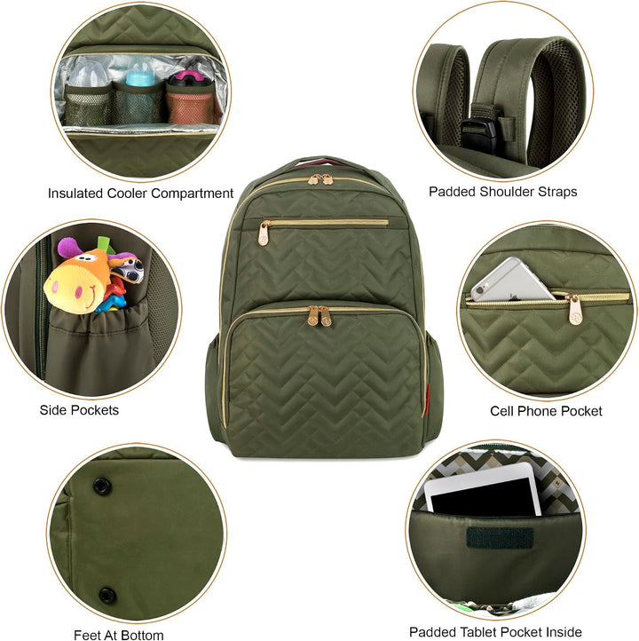 Baby Essentials Fisher-Price Signature Morgan Rucksack Wickeltasche mit Wickelunterlage, Kinderwagen