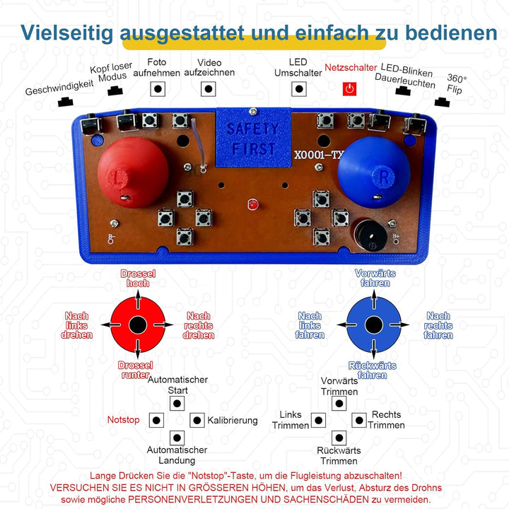 Quadrotor-Drohnen-DIY-Kit Ein einzigartiges STEM-Projekt mit Bürstenlosem Motor, optischem Flussschw