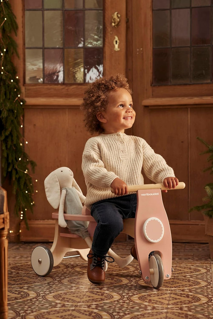 VERTBAUDET Babytrage + Sitz aus Holz, Beige, mittelgross, einfarbig mit Dekort