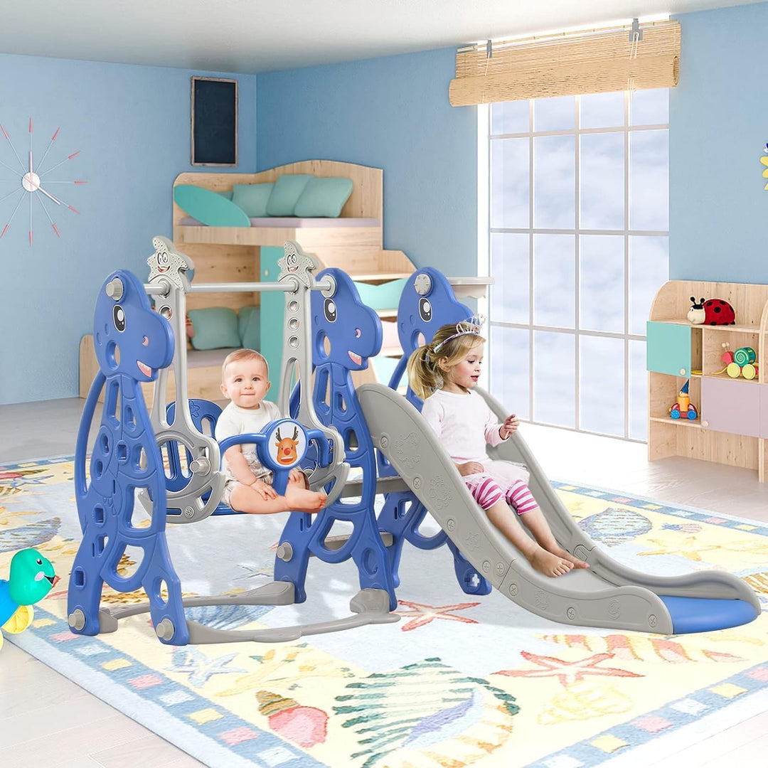 LARS360 4-in-1 Kinder Spielplatz, Spielzeugrutsche mit Kletterleiter, Multifunktionales Spielplatzse