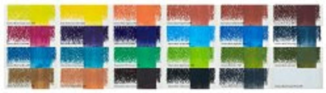 Derwent Inktense 24 Tintenblöcke, Set mit 24 Wasserfarben, Breite 8 mm, wasserlöslich, ideal zum Zei
