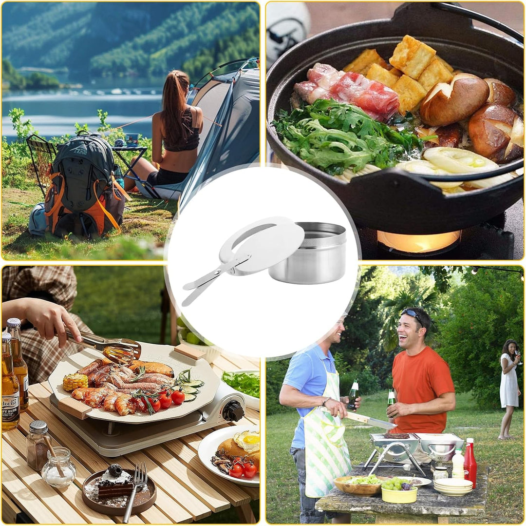 8 Stück Brennpastenbehälter Edelstahl, Brennpastenbehälter mit Deckel, Fondue Brenner, Brennpaste Be