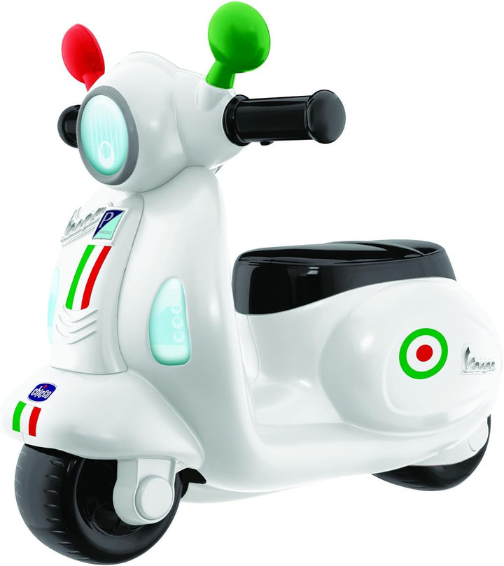 Chicco Motorrad Rutscher für Kinder Vespa Primavera, Kinderfahrzeug mit Elektronischem Bedienfeld, L
