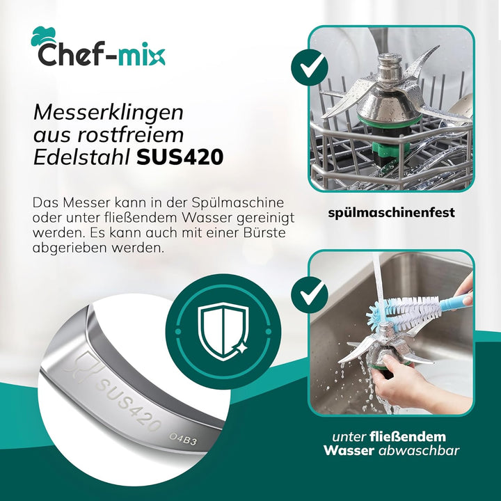 TM6 Ersatzmesser Mixmesser aus Edelstahl mit Dichtring Ersatz für Vоrwerk Thermоmix Messer TM6 TM7 -