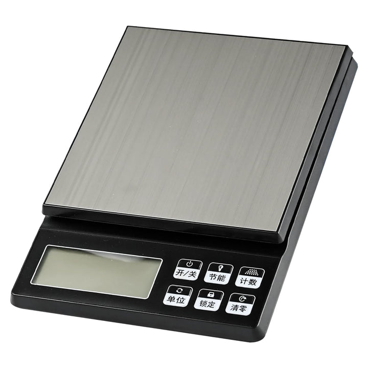 Hochpräzise Digitale Küchenwaage 2kg/1g, Bäckereiwaage mit Prozentfunktion, Edelstahl Wiegeplatte, 2