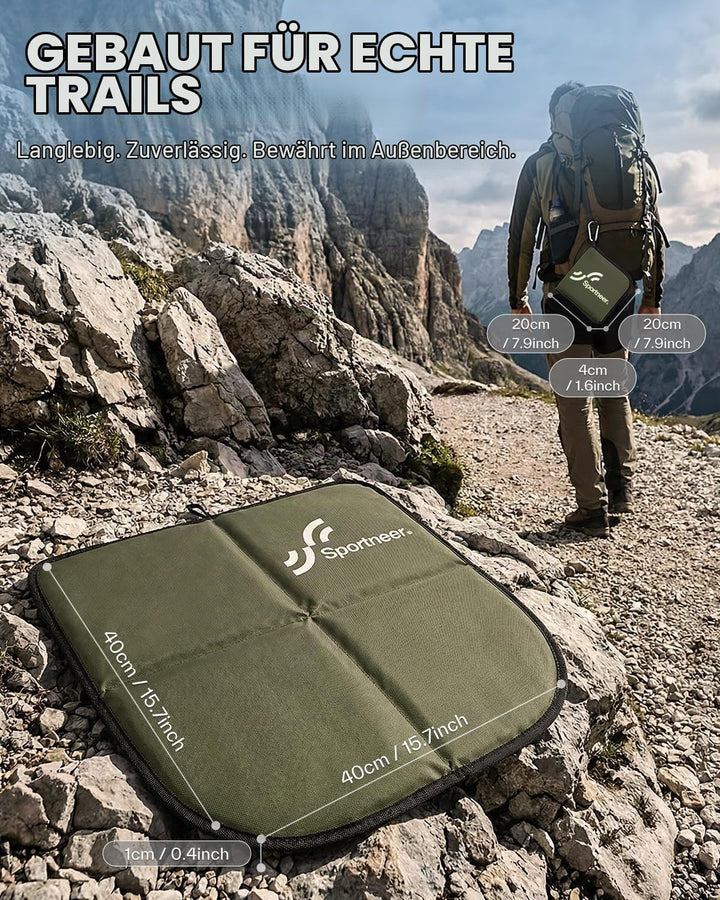 Sportneer Sitzkissen Outdoor, 40 * 40cm Sitzunterlage Outdoor Wasserdicht Oxford-Stoff Thermo Sitzki