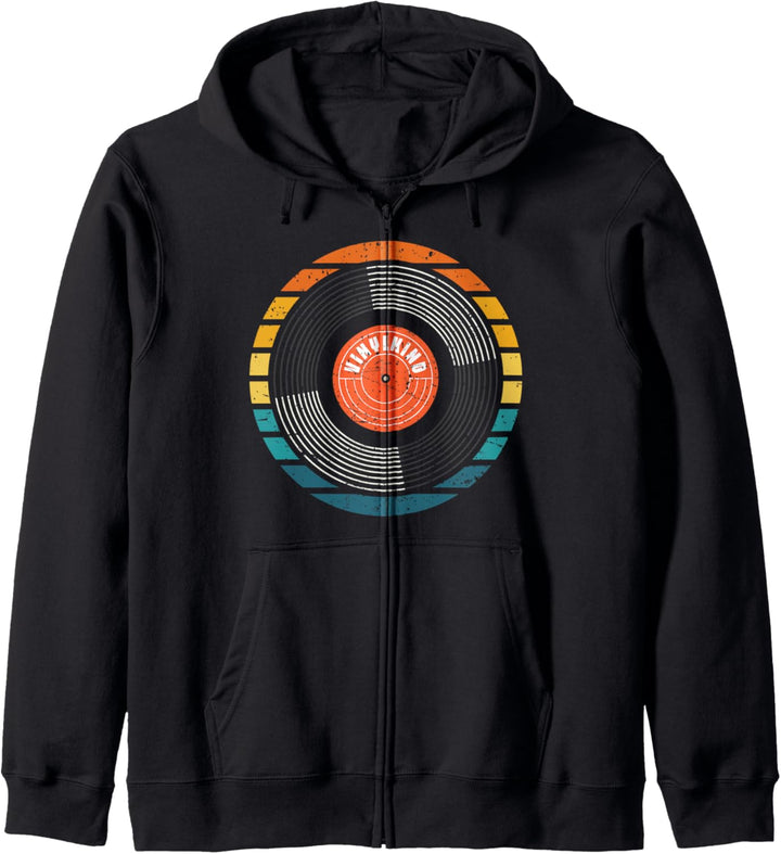90er 80er Jahre Mottoparty Vinylkind OldSchool Schallplatte Kapuzenjacke