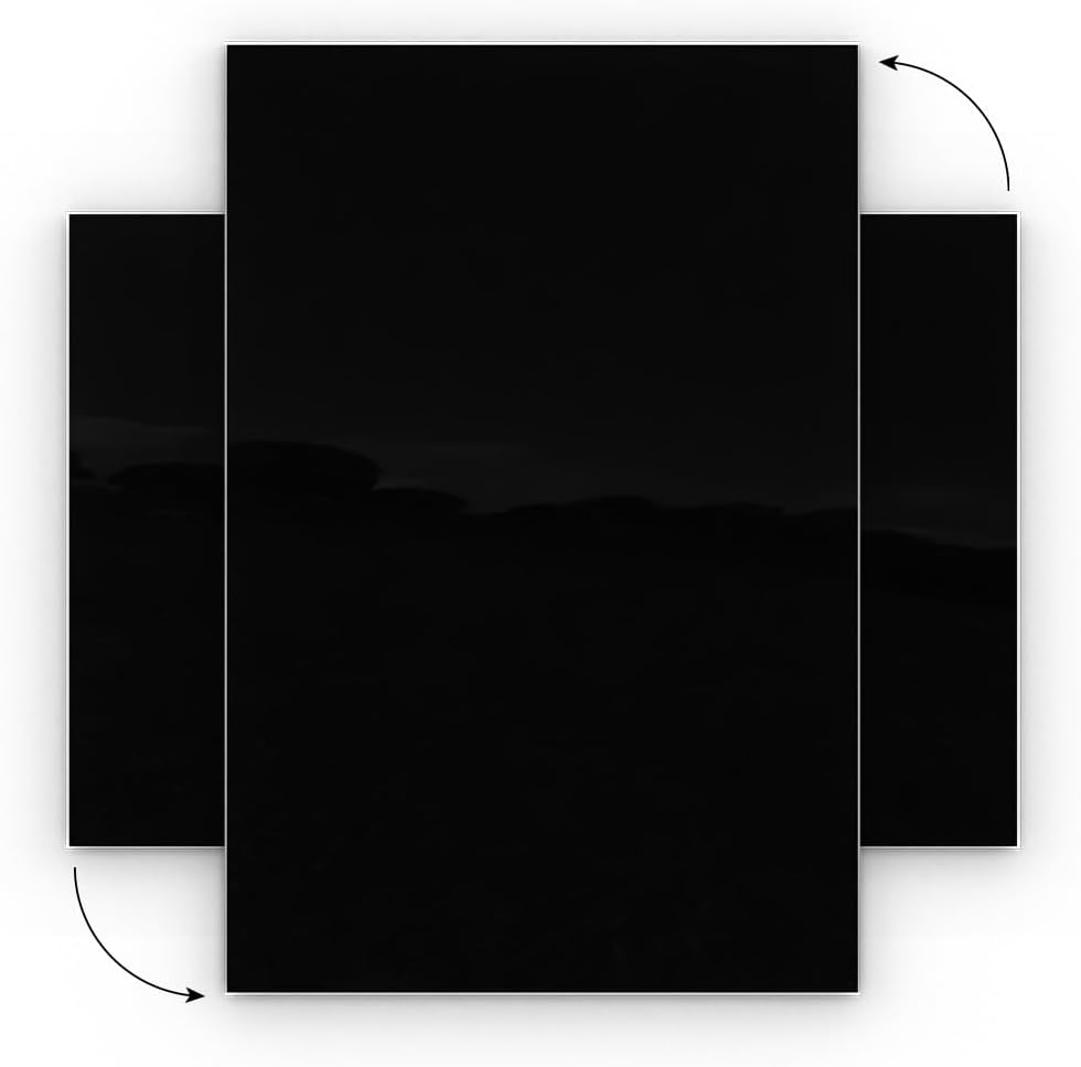 ALLboards Glasboard Magnetisch Schwarz 60x40cm, Rahmenlos, Glastafel, Magnettafel, Gehärtetes Glas,