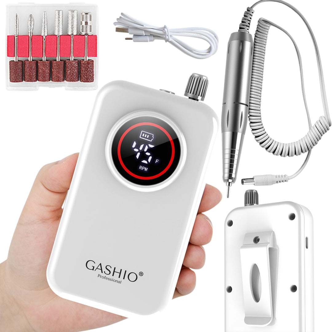 Kabellose Nagelfräse 50 W 45000 RPM mit USB-C, Wiederaufladbare Nail Drill Maschine mit Fräser-Set,