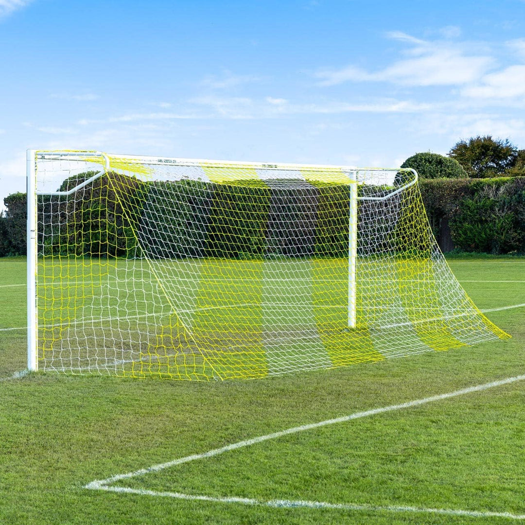 FORZA 7,3m x 2,4m vollgrosses gestreiftes Fussballtor Netz (3mm) (Einzeln) - eine Auswahl von 10 Kom