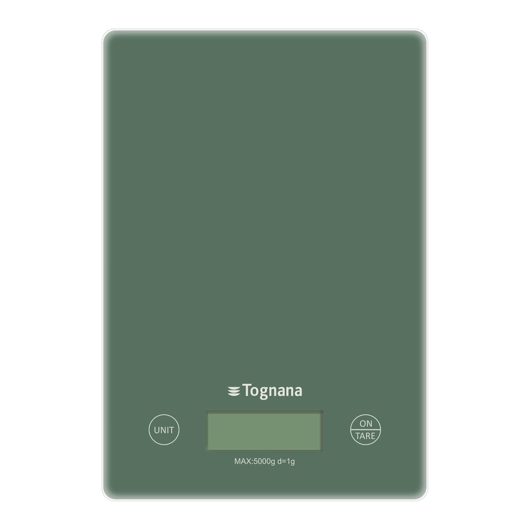 Tognana Iridea Küchenwaage mit LCD Display und Touch-Tasten, Salbeigrün