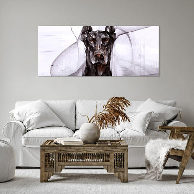 Wandbilder Dekoration Wohnzimmer Hund Abstraktion Panorama Bilder auf Leinwand 120x50cm Leinwandbild