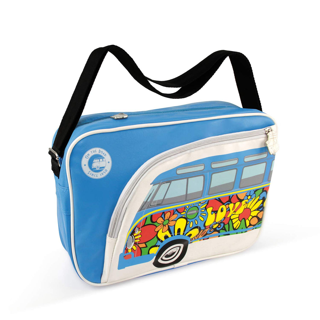 BRISA VW Collection - Volkswagen Schulter-Umhänge-Reise-Tasche-Freizeit-Bag mit VW T1 Bulli Bus Moti