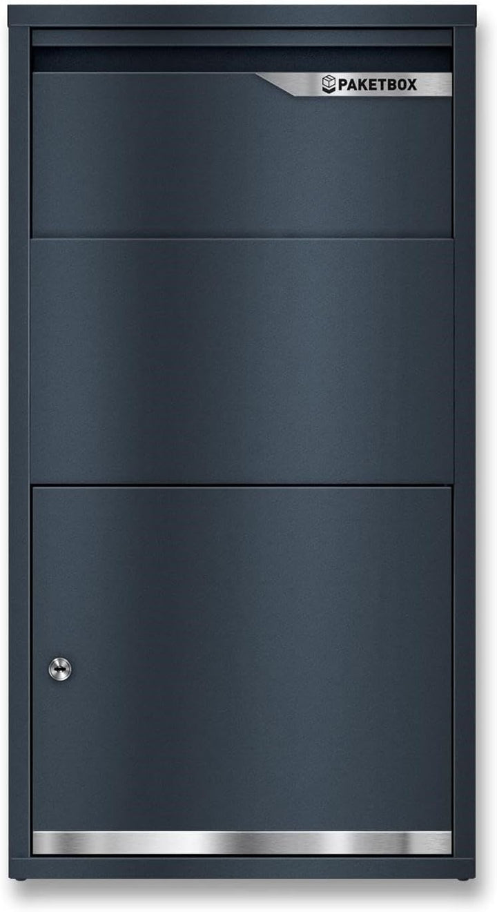 Metzler Briefkasten und Paketbox rostfrei & massiv, Paketbriefkasten XXL, Standbriefkasten modern, P