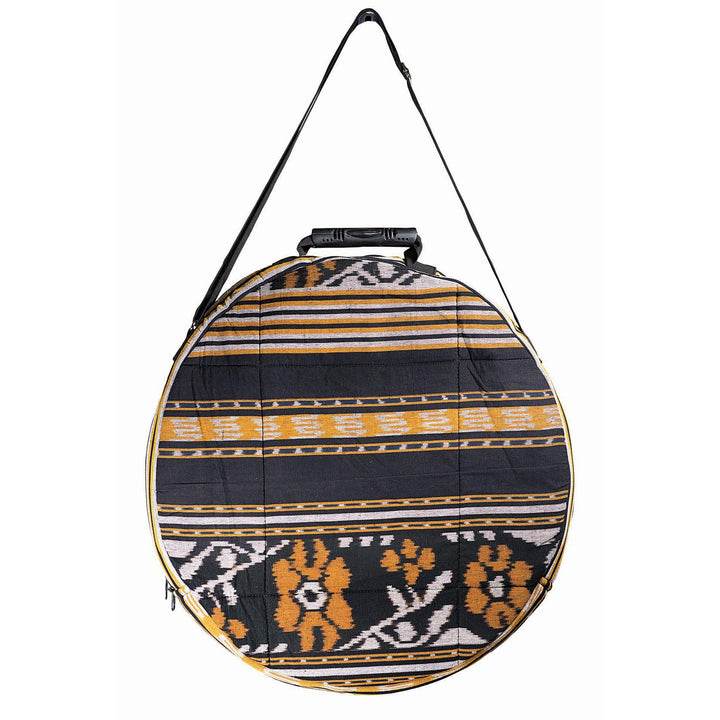 Shamandrum Tasche DUNKLE Farben aus Ikat-Webstoff Ø 60 cm für Schamanentrommel - im MYSEVENDO Set -