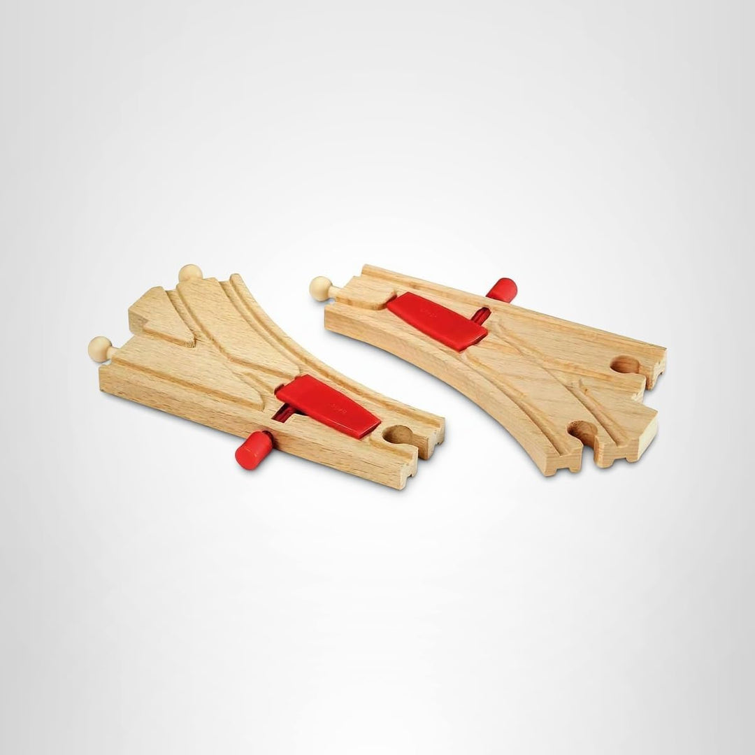 BRIO Bahn 33344 - Mechanisches Weichenpaar - Eisenbahnzubehör Holzeisenbahn - Empfohlen für Kinder a