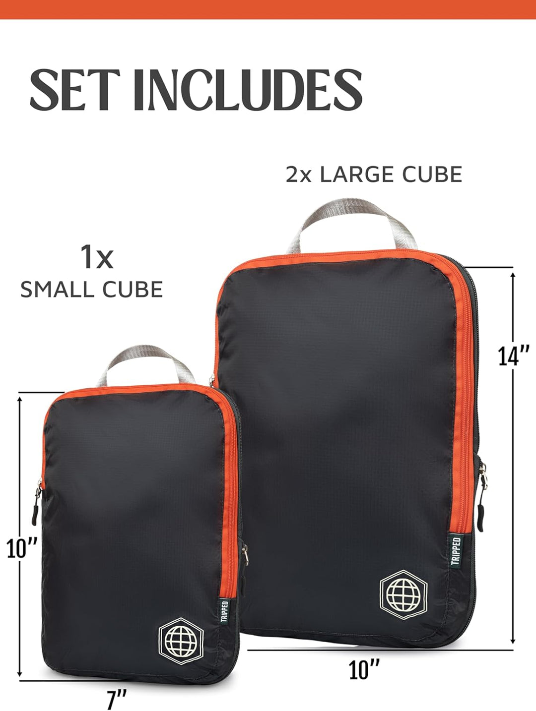 TRIPPED Travel Gear Kompression Verpackung Würfel Set für Carryon Travel-leicht dauerhaft Veranstalt