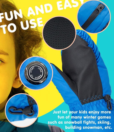 AROMA SEASON Beheizbare Handschuhe Kinder Baby mit Akku | Beheizte Kinderhandschuhe Fäustlinge für K
