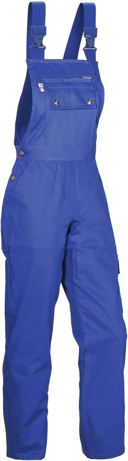 PKA Damen Latzhose, 100% Baumwolle,elastische Träger 40 Kornblau, 40 Kornblau