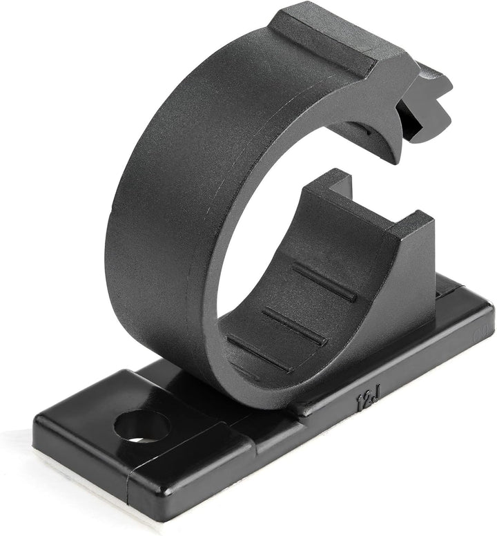 Kabel-Management-Clips, selbstklebend, Nylon, UL/94V-2, Brandschutzklassifizierung, Schwarz, 100 Stü
