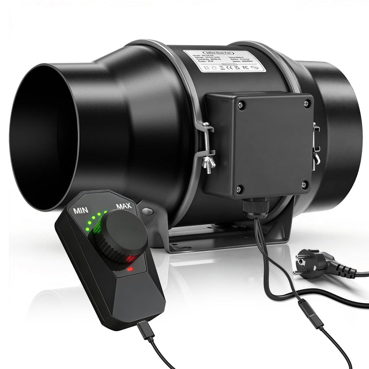 Regelbar Rohrventilator 150mm mit Inverter-EC-Motor, 683m³/h 2800 RPM Inliner Abluftventilator mit D