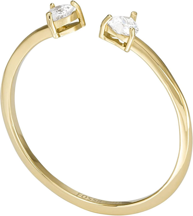 FOSSIL Damenring Sadie Tokens Of Affection Gold-Tone Edelstahl Toi Et Moi, JF04359710