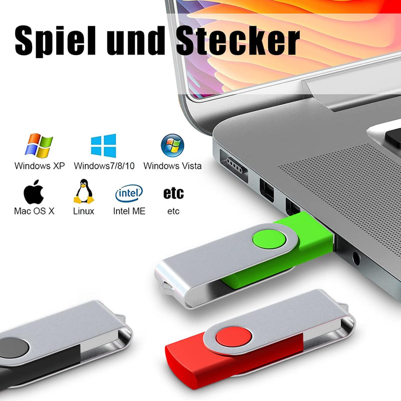 USB-Sticks 4GB 50 stück USB 2.0 Speicherstick Memory Stick Flash Drives Daten Mehrfarbig (4GB, Mehrf