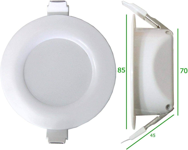 6x LED Einbaustrahler Set super flach 6W kaltweiss 230V - auch geeignet für Badezimmer, Aussenbereic