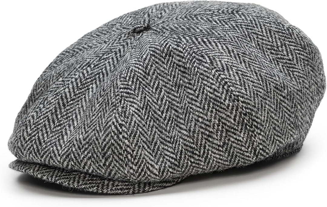 Sterkowski Peaky Style | Harris Tweed Schiebermütze für Herren | Warm Komfortabel Schirmmütze 54 Sch
