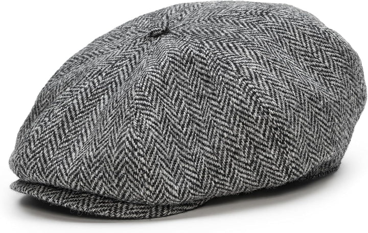Sterkowski Peaky Style | Harris Tweed Schiebermütze für Herren | Warm Komfortabel Schirmmütze 55 Sch