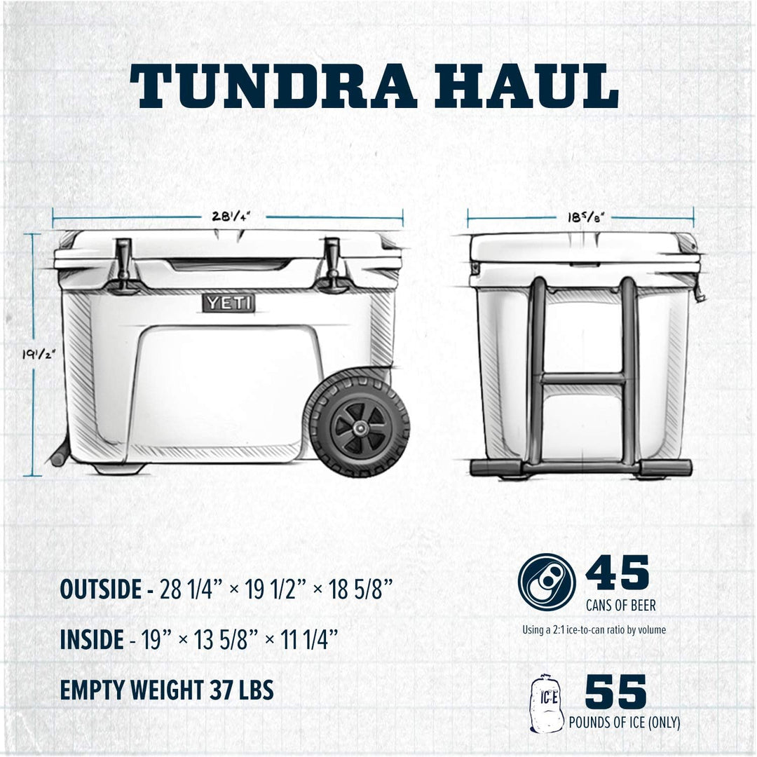 YETI Tundra Haul Tragbarer Kühler mit Rädern Hellbraun, Hellbraun
