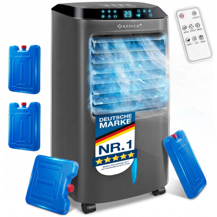 KESSER® Mobile Klimaanlage 4in1 Luftkühler – Air Cooler mit Fernbedienung & Timer, 10L Wassertank, I