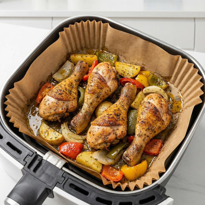 100 Stück Airfryer Backpapier Zubehör für Philips Airfryer 4000 Series Stacked Dual Basket 10L Heiss