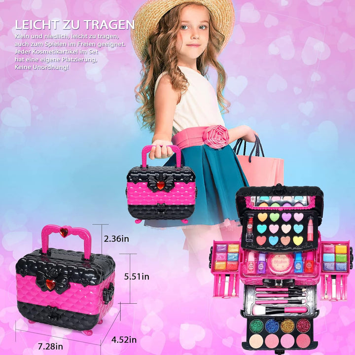 Kinderschminke Set Mädchen Kinder Make Up Set - 57PCS Kinder Schminkkoffer Mädchen Spielzeug,Kinder