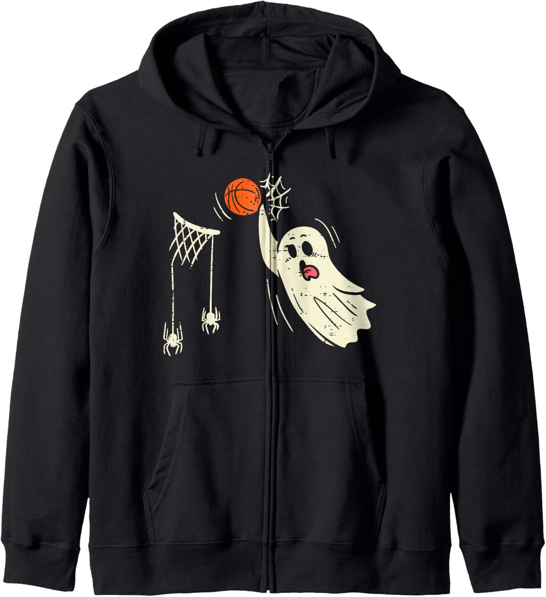 Ghost Basketball Dunk Spider Web Ring Halloween Jungen Herren Kapuzenjacke