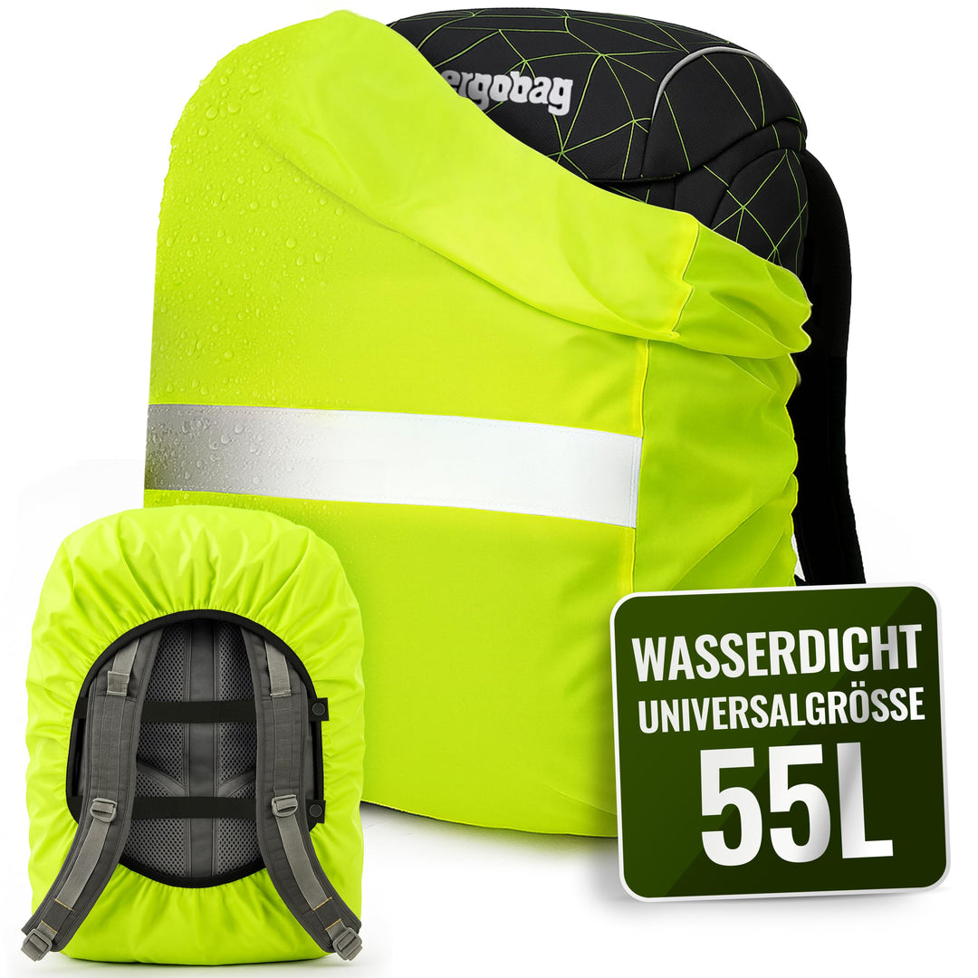 55L Regenschutz Rucksack – Wasserdicht & Winddicht I Für Schulranzen & Rucksäcke I Regenschutz Schul