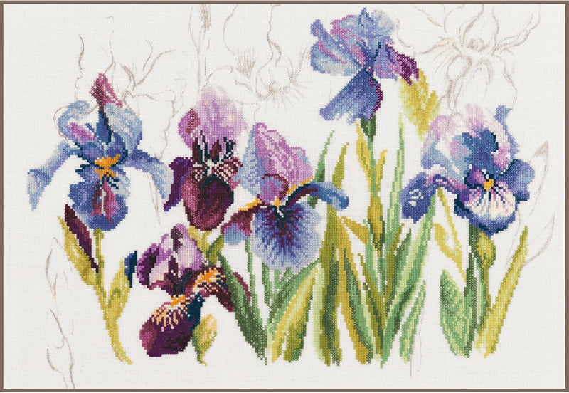 Lanarte Zählmusterpackung Iris Kreuzstichpackung, Baumwolle, Mehrfarbig, 40 x 28 x 0.3 cm Traditione