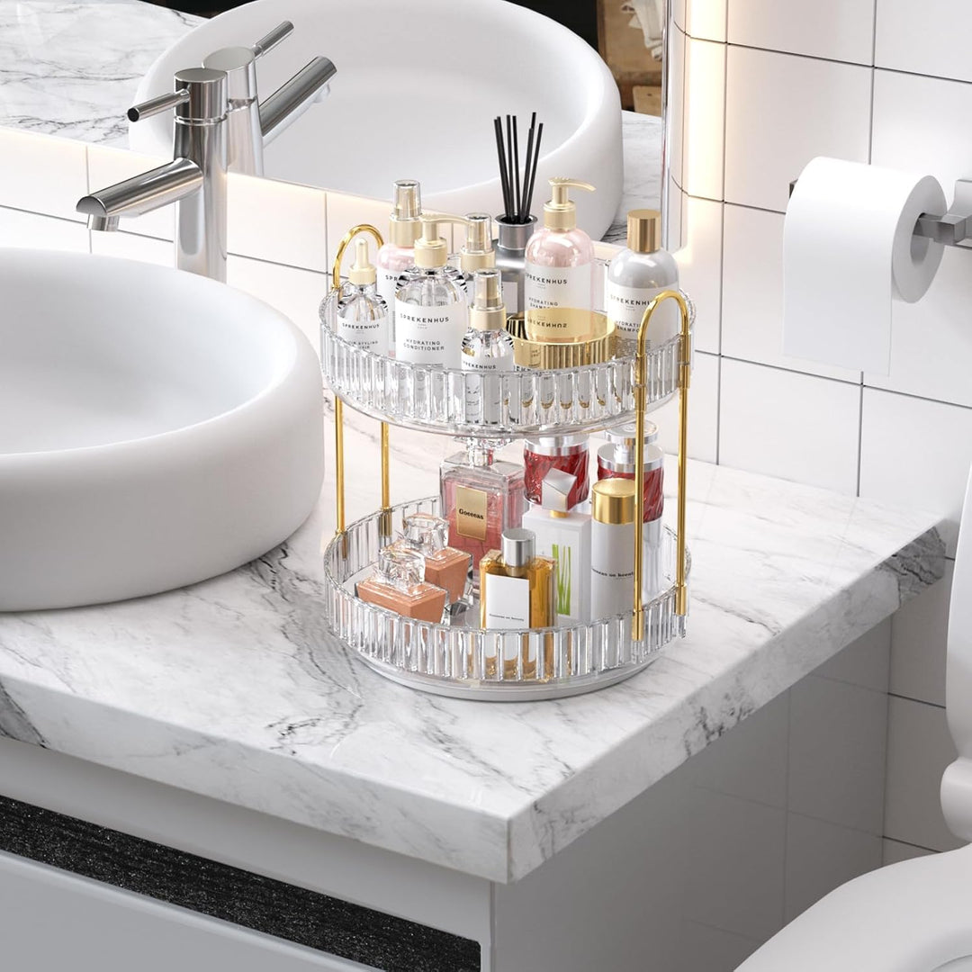 MOACC Make Up Kosmetik Organizer, 360° Drehbar Aufbewahrung, Schmink Organizers für Dresser Schminkt