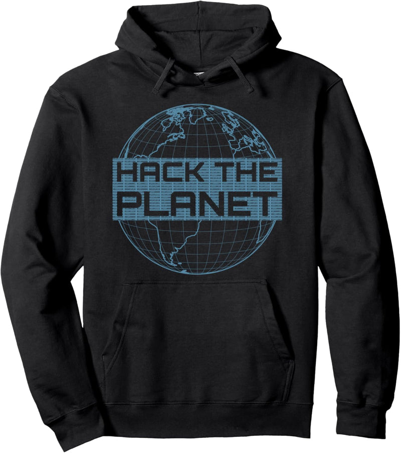 Hack the Planet - Blauer Globus Computer Hacker Design Pullover Hoodie