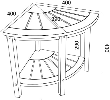 Seablu ECOLAM Ecktisch Eckduschbank Hocker Bambus Holz Tisch Aufbewahrung Costa 40 x 43 cm