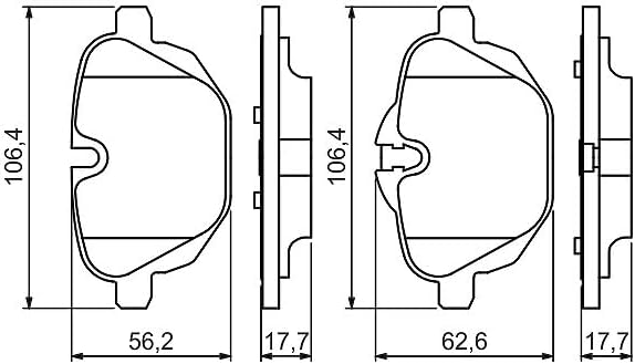 Bosch BP1354 Bremsbeläge - Hinterachse - ECE-R90 Zertifizierung - vier Bremsbeläge pro Set