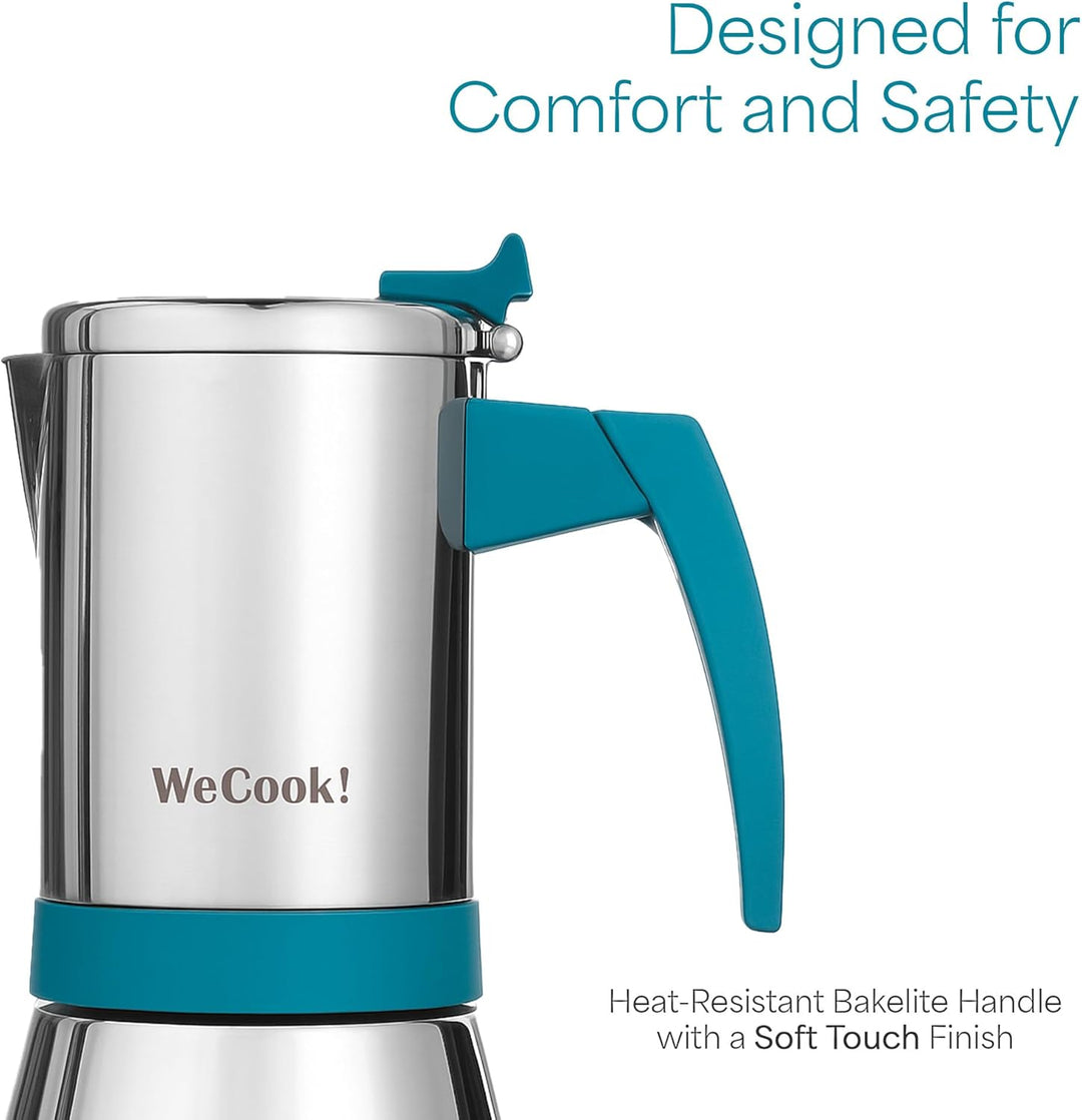 WECOOK! Espressokocher aus Edelstahl 18/10 für Induktion 4 Tassen – Moka/Espresso – ergonomischer So