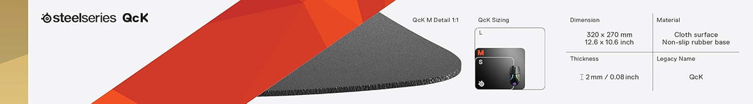 SteelSeries QcK Gaming Surface - Mitteldickes Tuch - Mauspad aller Zeiten - Peak Tracking und Stabil