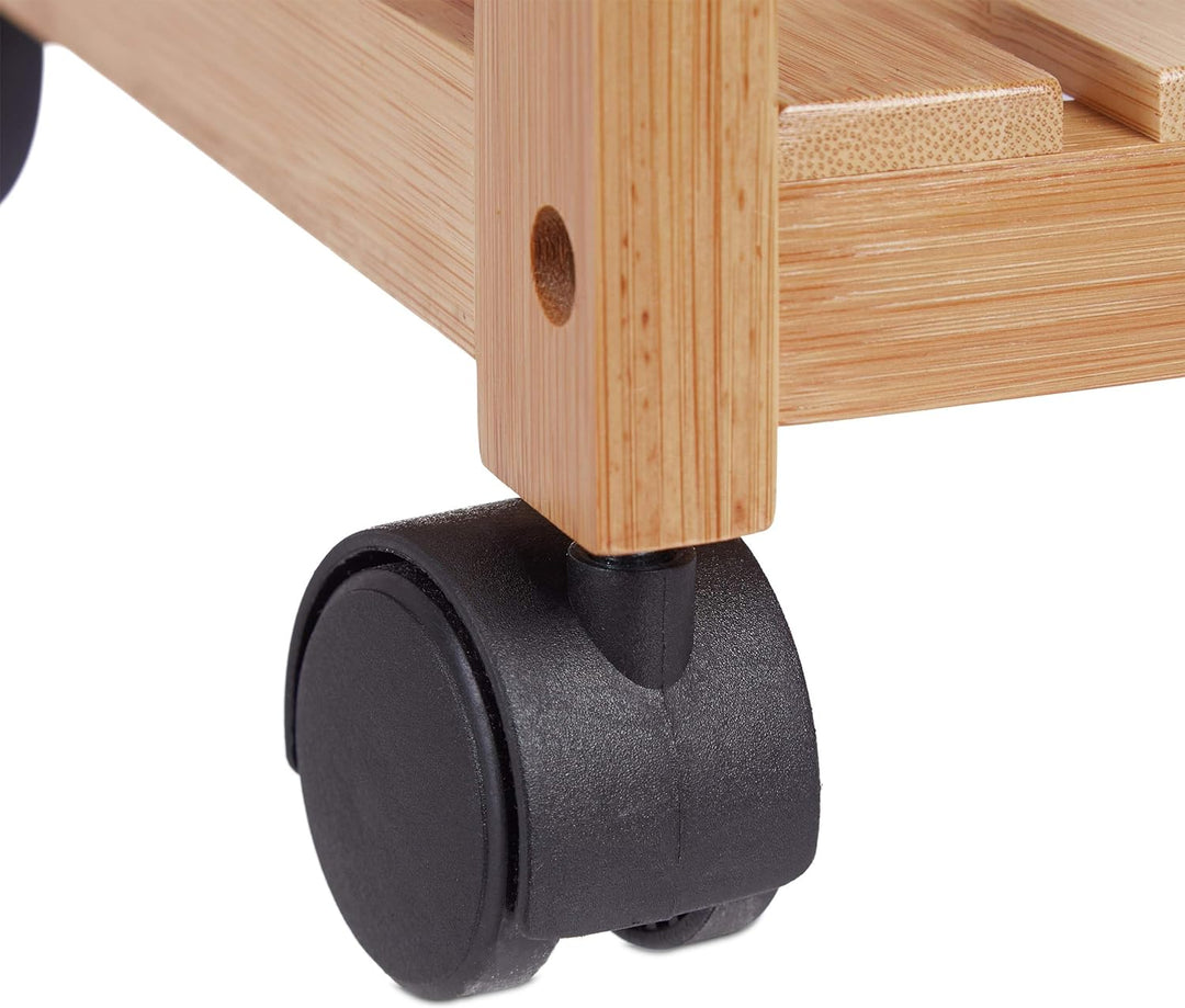 Relaxdays Servierwagen , Küchenwagen mit 3 Etagen, Kunststoffrollen mit Bremsen, HxBxT: 77 x 47 x 32