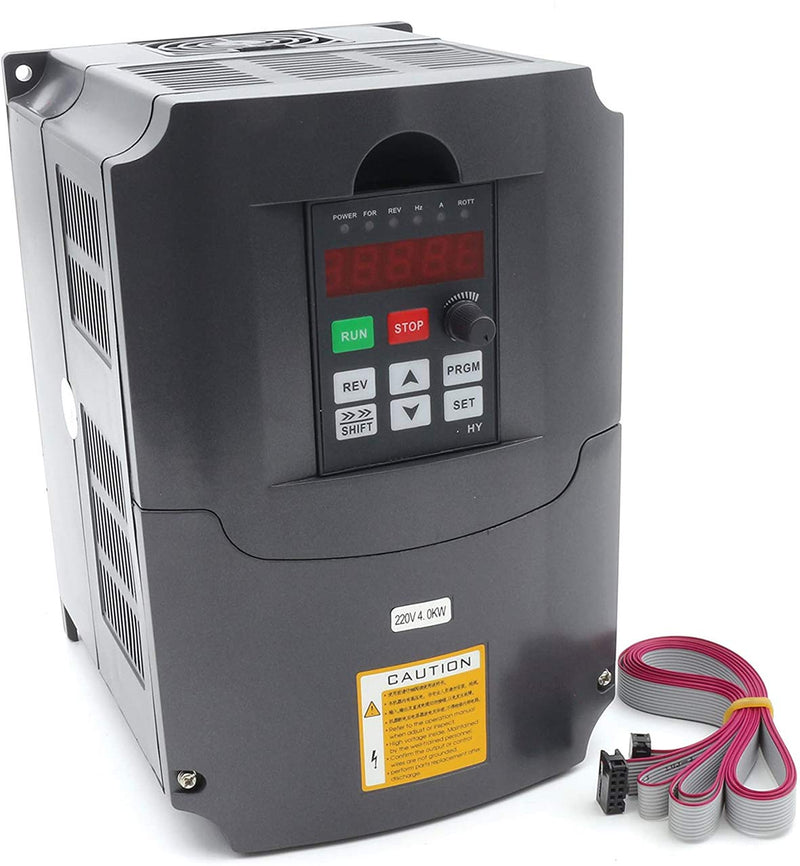 RATTMMOTOR VFD 4kW 220V 3 Phasen Frequenzumrichter CNC Umrichter mit 2m Verlängerungskabel für Spind