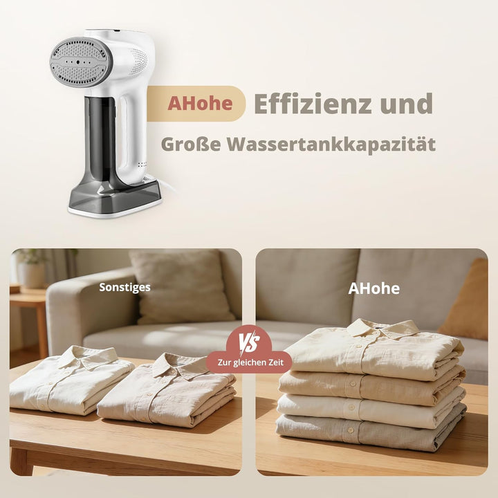Steamer Dampfglätter mit Saugfunktion, 3000Pa Saugleistung Grosser Abnehmbar Wassertank Tragbares Re