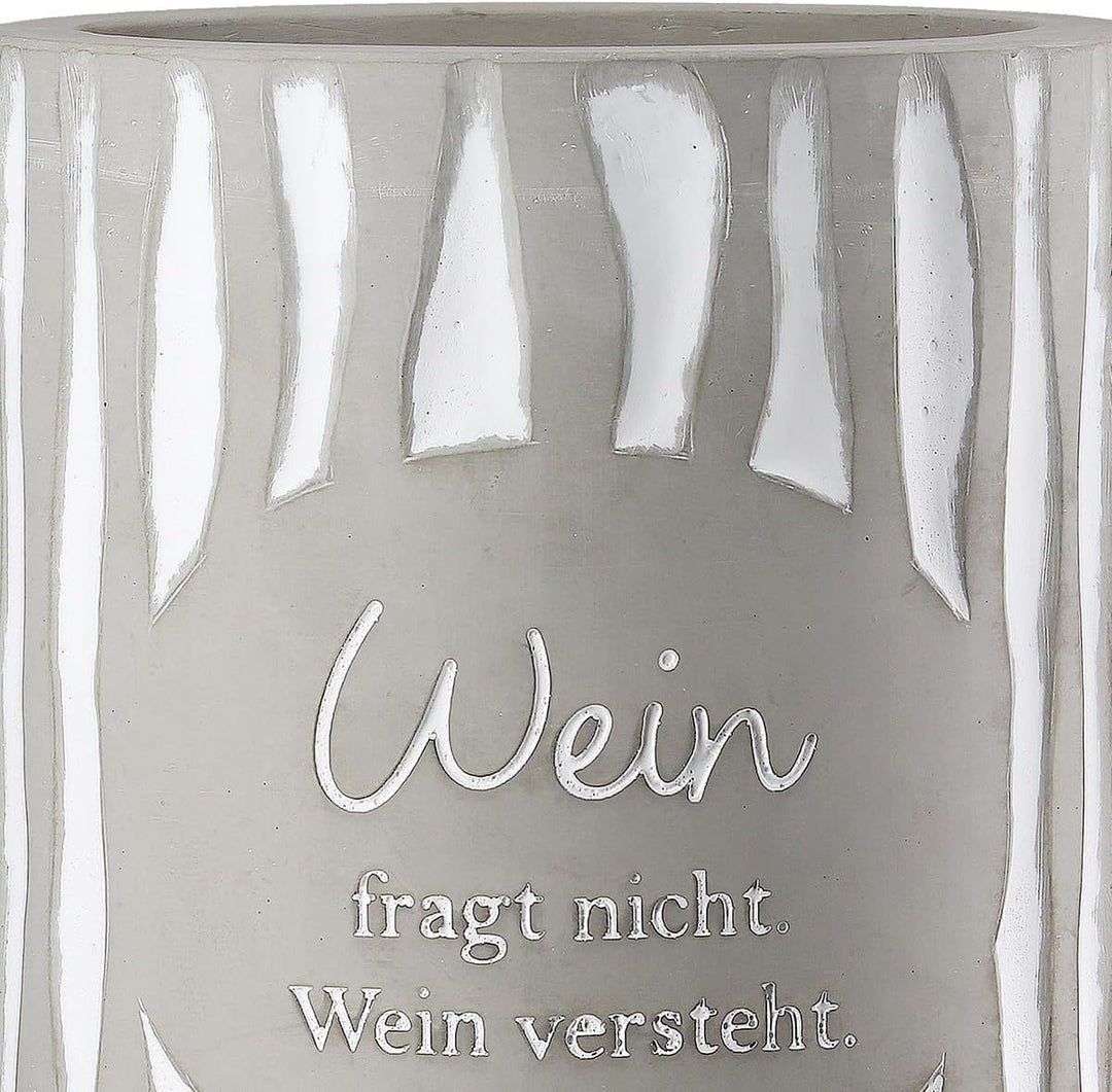Weinkühler Flaschen Kühler aus Zement - Farbe: Beton Grau Höhe 21,5 cm Ø 13,5 cm – Getränkekühler mi