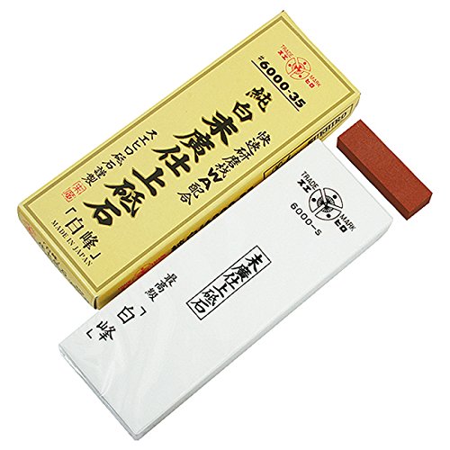 Suehiro Schleifstein, Honing-Einweichstein #6000: Shiramine 6000-35, Stein und Nagura / 18,3 x 6,2 x