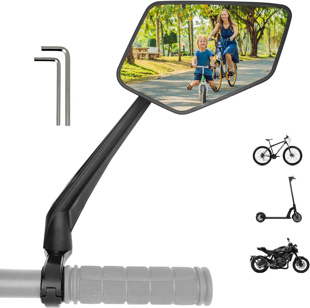 REEZER Fahrradspiegel rechts mit extra grosser Spiegelfläche - 360° verstellbarer Fahrrad Spiegel fü